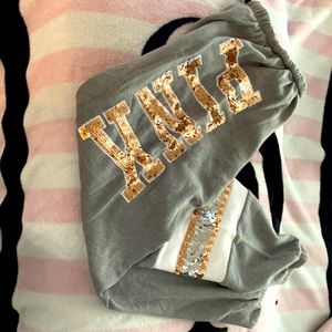 PINK VS sequin bling sweatpants or joggers